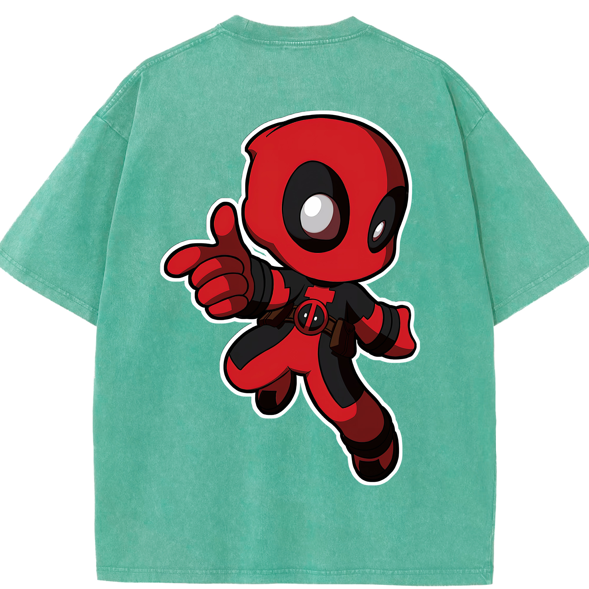 （画像用） Deadpool デッドプール 綿100% ヴィンテージ風 半袖Tシャツ（背面プリント）